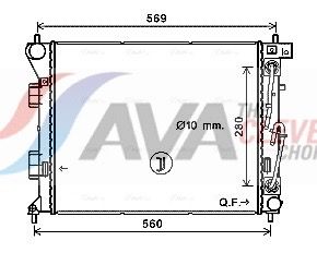 Радиатор, охлаждение двигателя AVA HY2351