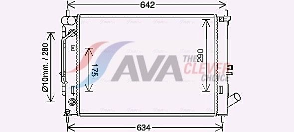 Радиатор, охлаждение двигателя AVA HY2465
