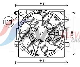 Вентилятор, охлаждение двигателя AVA HY7550