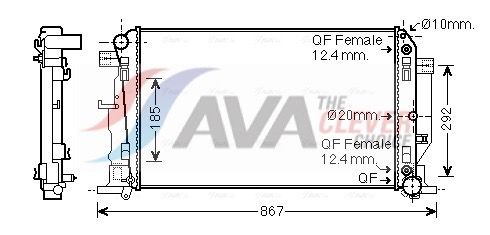 Радиатор, охлаждение двигателя AVA MS2445