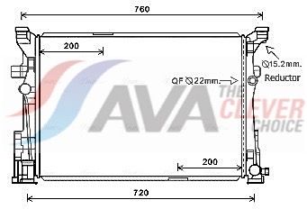 Радиатор, охлаждение двигателя AVA MS2652