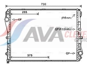 Радиатор, охлаждение двигателя AVA MS2667