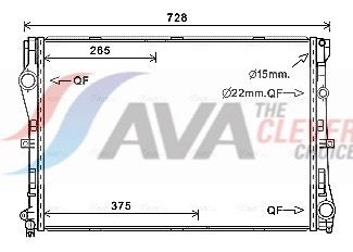 Радиатор, охлаждение двигателя AVA MS2679