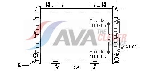 Радиатор, охлаждение двигателя AVA MSA2131