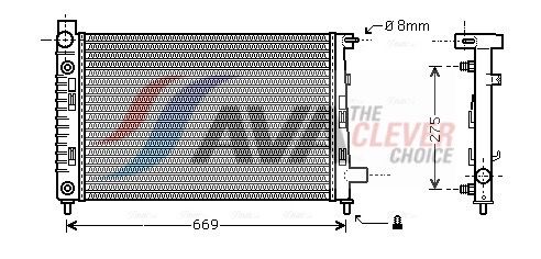 Радиатор, охлаждение двигателя AVA MSA2282