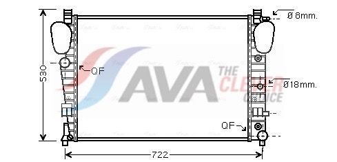 Радиатор, охлаждение двигателя AVA MSA2309