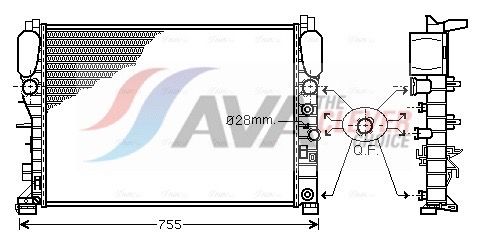 Радиатор, охлаждение двигателя AVA MSA2342