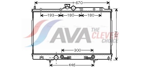 Радиатор, охлаждение двигателя AVA MT2197