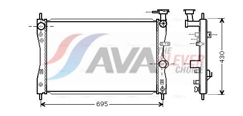 Радиатор, охлаждение двигателя AVA MTA2172
