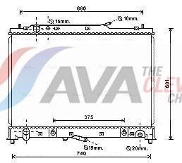 Радиатор, охлаждение двигателя AVA MZ2245