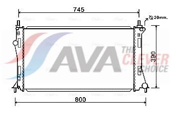 Радиатор, охлаждение двигателя AVA MZ2249