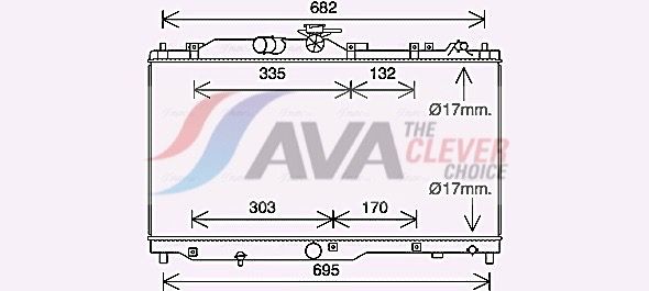 Радиатор, охлаждение двигателя AVA MZ2285
