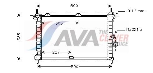 Радиатор, охлаждение двигателя AVA OL2266