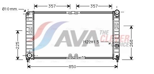 Радиатор, охлаждение двигателя AVA OL2285