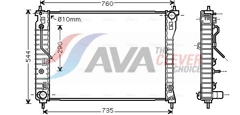 Радиатор, охлаждение двигателя AVA OL2434