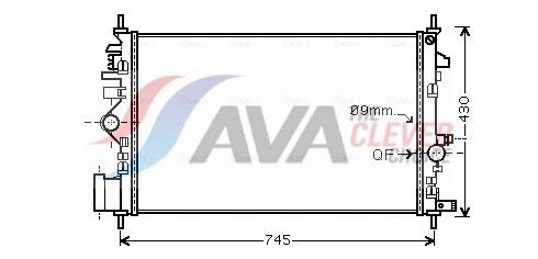 Радиатор, охлаждение двигателя AVA OL2468