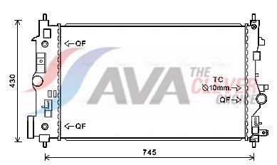 Радиатор, охлаждение двигателя AVA OL2546