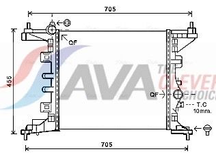 Радиатор, охлаждение двигателя AVA OL2568