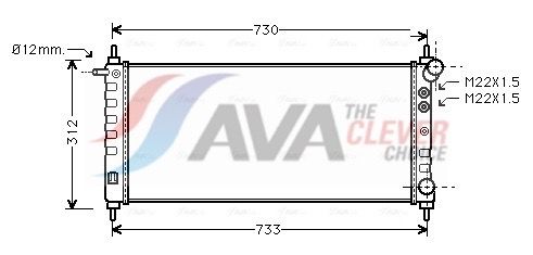 Радиатор, охлаждение двигателя AVA OLA2263