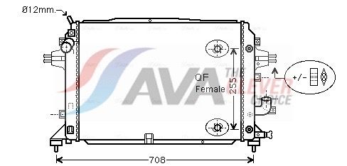 Радиатор, охлаждение двигателя AVA OLA2460