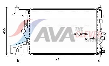 Радиатор, охлаждение двигателя AVA OLA2484