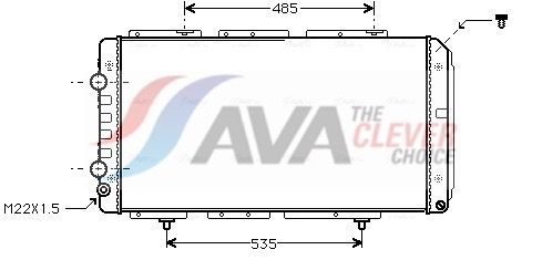 Радиатор, охлаждение двигателя AVA PE2150