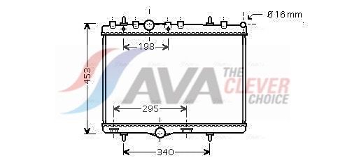 Радиатор, охлаждение двигателя AVA PEA2255