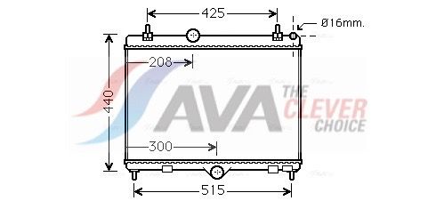 Радиатор, охлаждение двигателя AVA PEA2358