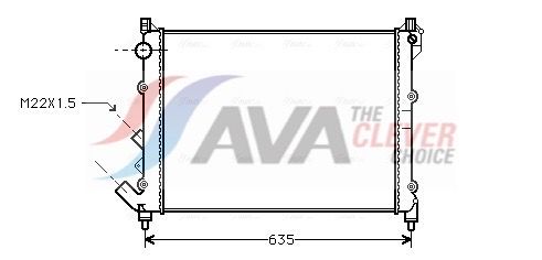 Радиатор, охлаждение двигателя AVA RT2164