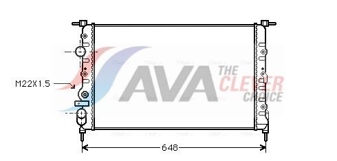 Радиатор, охлаждение двигателя AVA RT2198