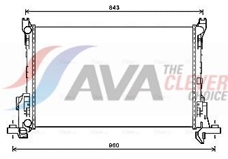 Радиатор, охлаждение двигателя AVA RT2623