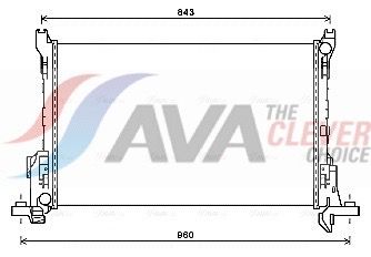 Радиатор, охлаждение двигателя AVA RT2625