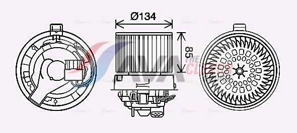 Вентилятор салона AVA RT8635