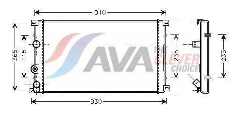 Радиатор, охлаждение двигателя AVA RTA2276