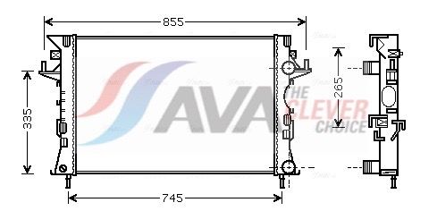 Радиатор, охлаждение двигателя AVA RTA2290