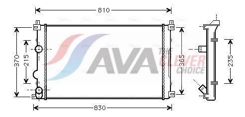 Радиатор, охлаждение двигателя AVA RTA2321