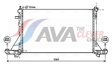 Радиатор, охлаждение двигателя AVA RTA2560