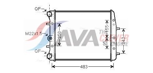 Радиатор, охлаждение двигателя AVA SAA2005