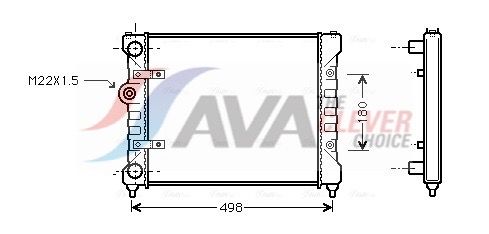 Радиатор, охлаждение двигателя AVA ST2022