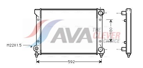 Радиатор, охлаждение двигателя AVA STA2033