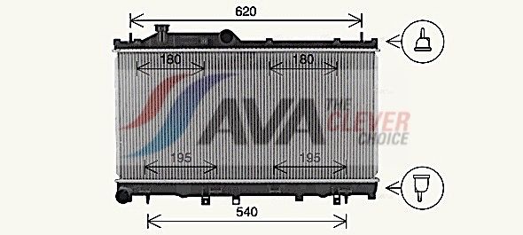 Радиатор, охлаждение двигателя AVA SU2110