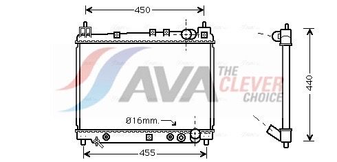 Радиатор, охлаждение двигателя AVA TO2259
