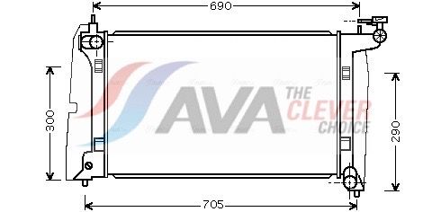 Радиатор, охлаждение двигателя AVA TO2302