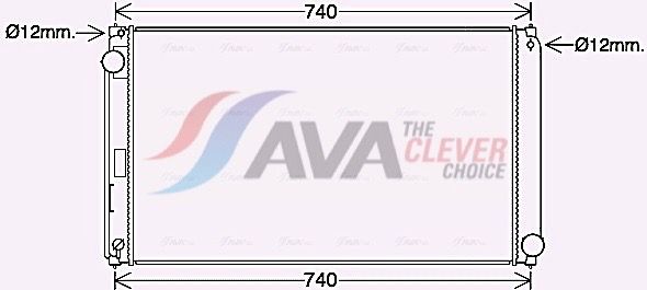 Радиатор, охлаждение двигателя AVA TO2748