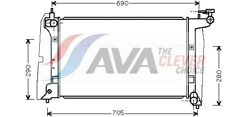 Радиатор, охлаждение двигателя AVA TOA2289