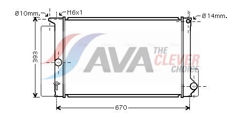 Радиатор, охлаждение двигателя AVA TOA2397