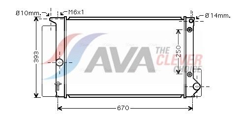Радиатор, охлаждение двигателя AVA TOA2474