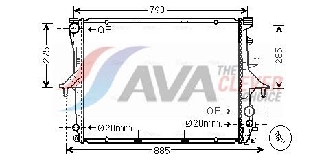 Радиатор, охлаждение двигателя AVA VN2198