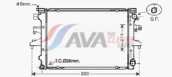Радиатор, охлаждение двигателя AVA VN2232