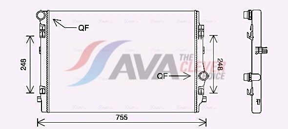 Радиатор, охлаждение двигателя AVA VN2398